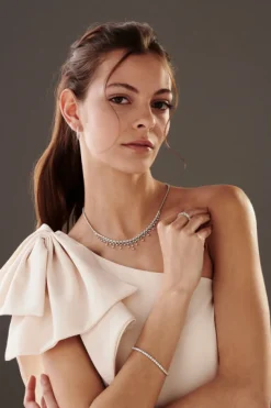 Naszyjnik z białego złota z brylantami - 3,37 ct - próba 585