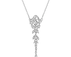 Naszyjnik z białego złota z diamentami - 0,27 ct - próba 585