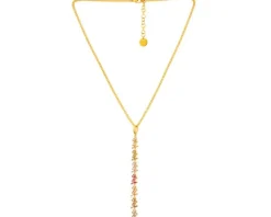 Naszyjnik z brązu pozłacany z cyrkoniami