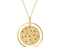 Naszyjnik z brązu pozłacany z cyrkoniami - koło