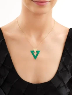 Naszyjnik z brązu pozłacany - trójkąty