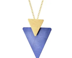 Naszyjnik z brązu pozłacany - trójkąty