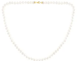 Naszyjnik z elementami z żółtego złota - perły