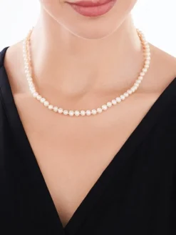 Naszyjnik z elementami z żółtego złota - perły