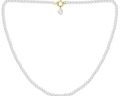 Naszyjnik z elementami z żółtego złota - perły