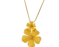 Naszyjnik z mosiądzu pozłacany - kwiaty