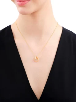 Naszyjnik z mosiądzu pozłacany z cyrkoniami i emalią