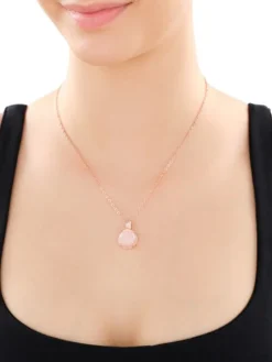 Naszyjnik z mosiądzu pozłacany z kwarcem i cyrkoniami