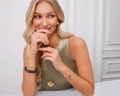 Naszyjnik z mosiądzu pozłacany z cyrkoniami