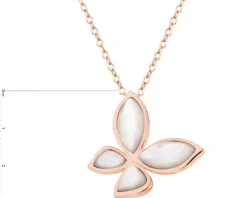 Naszyjnik z mosiądzu pozłacany z masą perłową - motyl