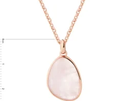 Naszyjnik z mosiądzu pozłacany z kwarcem