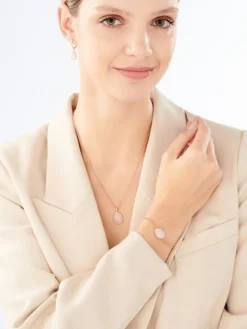 Naszyjnik z mosiądzu pozłacany z kwarcem