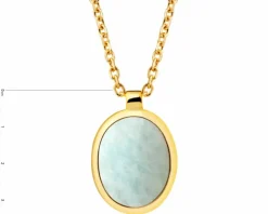 Naszyjnik z mosiądzu pozłacany z amazonitem