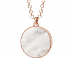 Naszyjnik z mosiądzu pozłacany z masą perłową