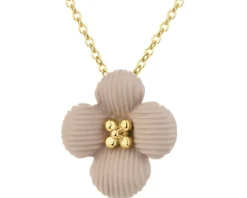 Naszyjnik z mosiądzu pozłacany - kwiat