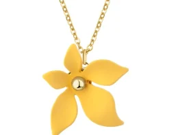 Naszyjnik z mosiądzu pozłacany - kwiat
