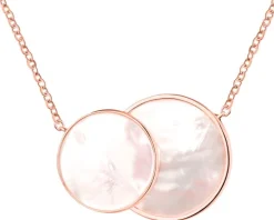 Naszyjnik z mosiądzu pozłacany z masą perłową - koła