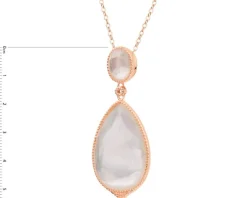 Naszyjnik z mosiądzu pozłacany z masą perłową i szklanymi detalami