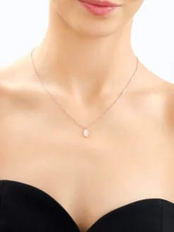 Naszyjnik z mosiądzu pozłacany z kwarcem