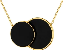 Naszyjnik z mosiądzu pozłacany z agatem - koła