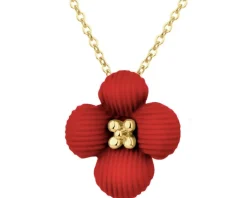 Naszyjnik z mosiądzu pozłacany - kwiat