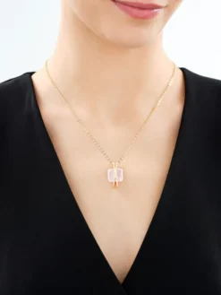 Naszyjnik z mosiądzu pozłacany z masą perłową