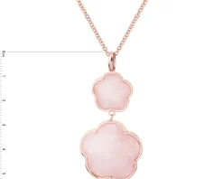 Naszyjnik z mosiądzu pozłacany z kwarcami