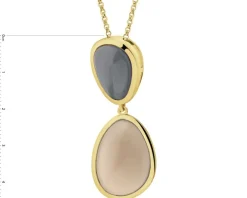 Naszyjnik z mosiądzu pozłacany z agatami