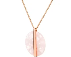 Naszyjnik z mosiądzu pozłacany z kwarcem - koło