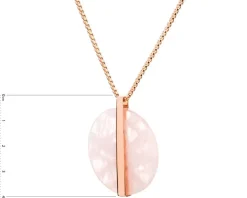 Naszyjnik z mosiądzu pozłacany z kwarcem - koło