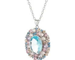 Naszyjnik z mosiądzu rodowany z cyrkoniami