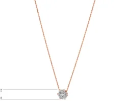 Naszyjnik z różowego i białego złota z brylantami - 0,22 ct - próba 585