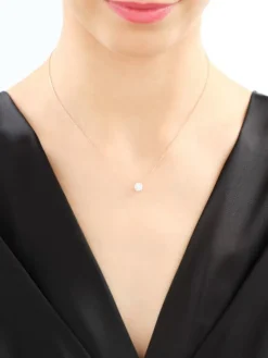 Naszyjnik z różowego i białego złota z brylantami - 0,22 ct - próba 585