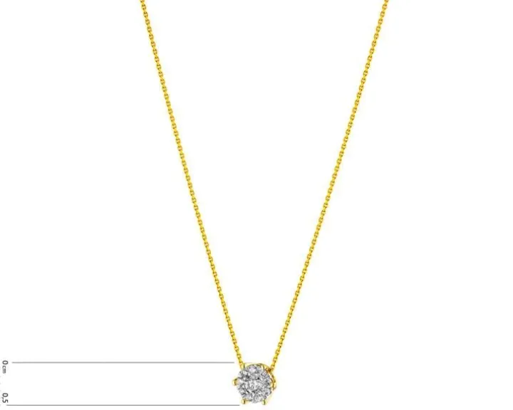 Naszyjnik z żółtego i białego złota z brylantami - 0,22 ct - próba 585