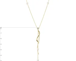 Naszyjnik z żółtego i białego złota z brylantem i perłami - próba 375