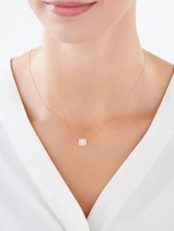 Naszyjnik z żółtego i białego złota z diamentami - 0,23 ct - próba 585