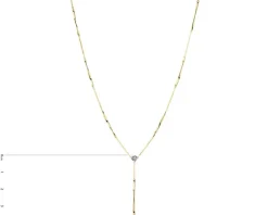 Naszyjnik z żółtego i białego złota z diamentem - 0,005 ct - próba 585