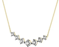 Naszyjnik z żółtego i białego złota z brylantami - 0,33 ct - próba 585