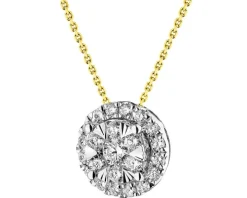 Naszyjnik z żółtego i białego złota z brylantami - 0,52 ct - próba 585