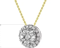 Naszyjnik z żółtego i białego złota z brylantami - 0,52 ct - próba 585