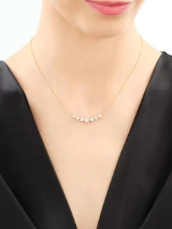 Naszyjnik z żółtego i białego złota z brylantami - 0,39 ct - próba 585