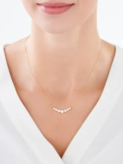 Naszyjnik z żółtego i białego złota z brylantami - 0,21 ct - próba 585