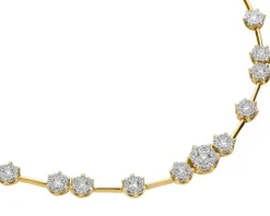 Naszyjnik z żółtego i białego złota z brylantami - 43 cm - 2,00 ct - próba 585