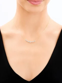 Naszyjnik z żółtego i białego złota z diamentami i topazami - próba 375