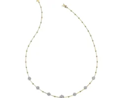 Naszyjnik z żółtego i białego złota z brylantami - 45 cm - 1,03 ct - próba 585