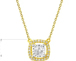 Naszyjnik z żółtego i białego złota z diamentami - 0,12 ct - próba 585