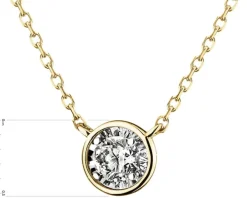 Naszyjnik z żółtego i białego złota z brylantem - 0,08 ct - próba 585