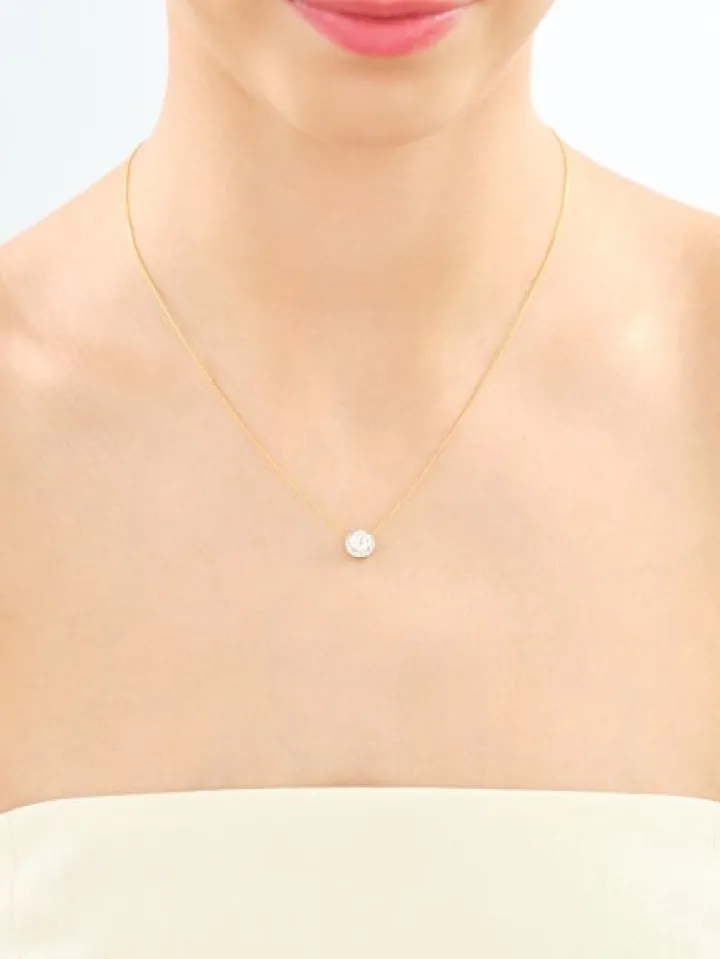 Naszyjnik z żółtego złota z brylantami laboratoryjnymi - 0,85 ct - próba 750