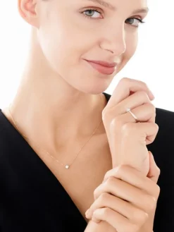 Naszyjnik z żółtego złota z brylantem - 0,14 ct - próba 585