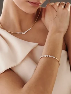 Naszyjnik z żółtego złota z brylantami - 0,85 ct - próba 585